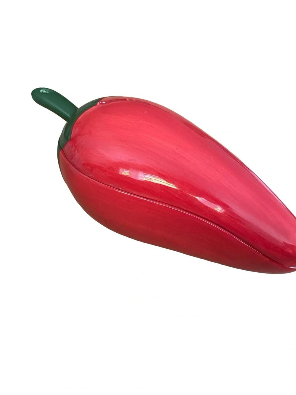Red Chili Pepper Ceramic Salsa Bowl with Lid & Matching Spoon